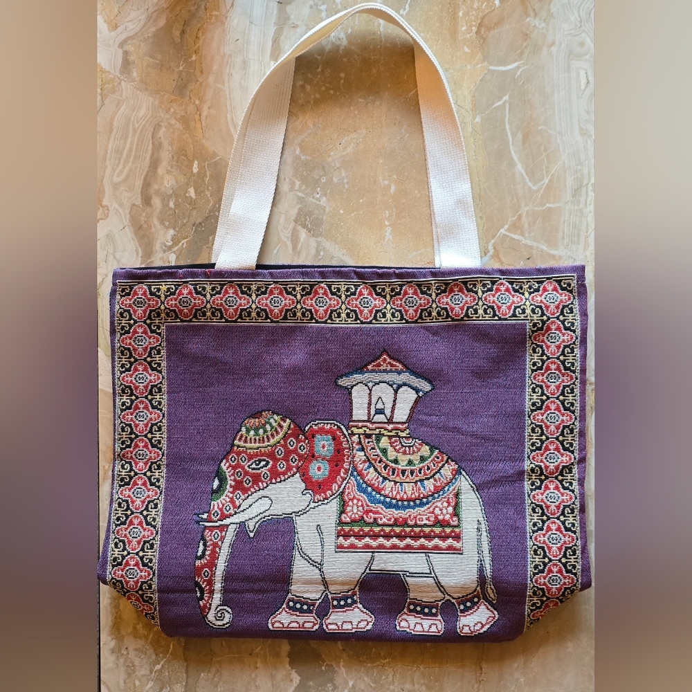 Thai Elephant Canvas Tote Bag